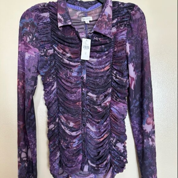 BNWT! Pilcro Collared Mesh Buttondown Shirt - Picture 1 of 8